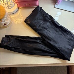 Faux leather spanx leggings